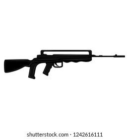Isolated silhouette of a rifle. Vector illustration design