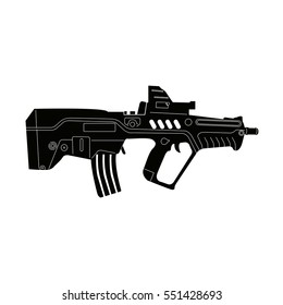 Isolated silhouette of a rifle, Vector illustration