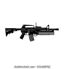 Isolated silhouette of a rifle, Vector illustration