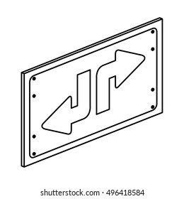 Isolated and silhouette road sign design