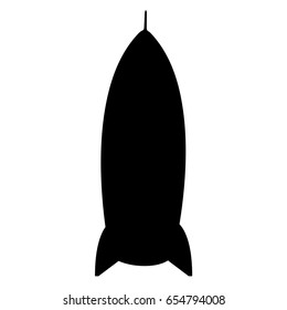 Isolated silhouette of a rocket toy, Vector illustration