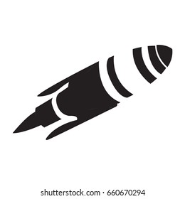 Isolated silhouette of a rocket, Vector illustration