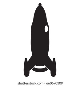 Isolated silhouette of a rocket, Vector illustration