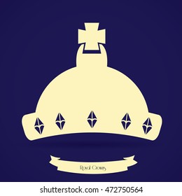 Isolated silhouette of a royal crown, Vector illustration