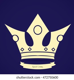 Isolated silhouette of a royal crown, Vector illustration