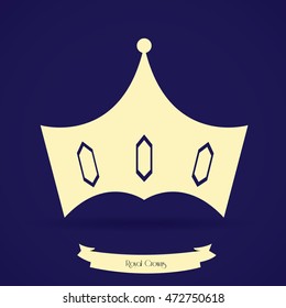 Isolated silhouette of a royal crown, Vector illustration