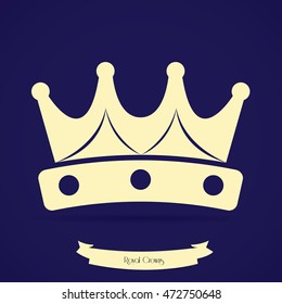 Isolated silhouette of a royal crown, Vector illustration
