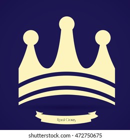Isolated silhouette of a royal crown, Vector illustration