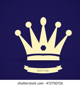 Isolated silhouette of a royal crown, Vector illustration