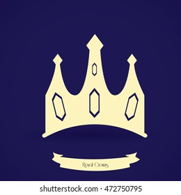 Isolated silhouette of a royal crown, Vector illustration
