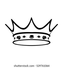 Isolated silhouette of a royal crown, Vector illustration