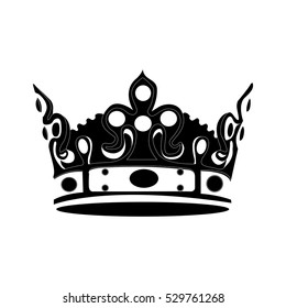 Isolated silhouette of a royal crown, Vector illustration