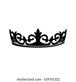 Isolated silhouette of a royal crown, Vector illustration
