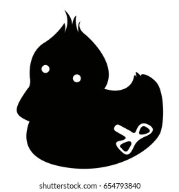 Isolated silhouette of a rubber duck, Vector illustration