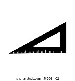 Isolated silhouette of a ruler, Vector illustration