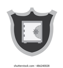 Isolated silhouette of a safe, Vector illustration