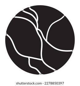 Isolated silhouette of a sci fi fantasy planet icon Vector