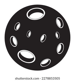 Isolated silhouette of a sci fi fantasy planet icon Vector