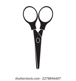 Isolated silhouette of scissors Office supply icon Vector