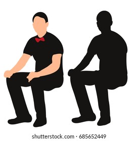  isolated silhouette of a seated man, recreation