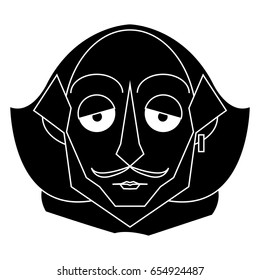 Isolated silhouette of a Shakespeare silhouette, Vector illustration