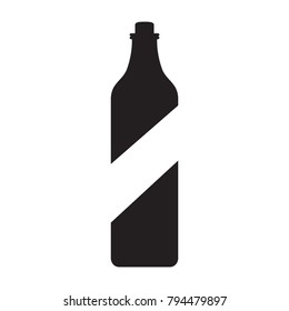 Isolated silhouette of a soda bottle, Vector illustration