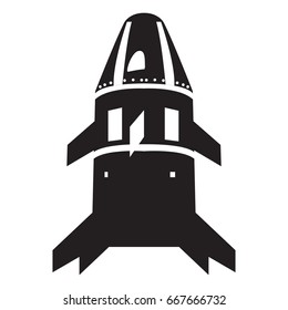 Isolated silhouette of a spaceship toy, Vector illustration