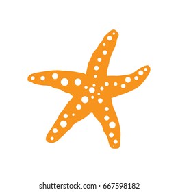 Isolated silhouette of a starfish, Vector illustration
