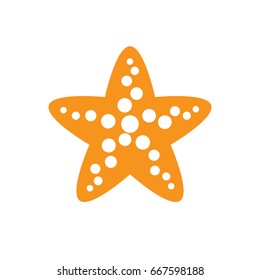 Isolated silhouette of a starfish, Vector illustration