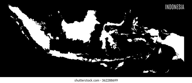 Isolated silhouette of the state of Indonesia