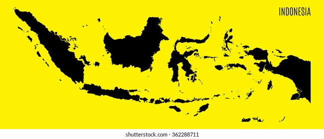 Isolated silhouette of the state of Indonesia