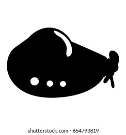 Isolated silhouette of a submarine toy, Vector illustration