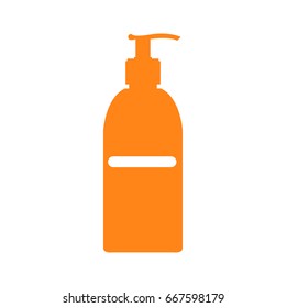 Isolated silhouette of a sunscreen bottle, Vector illustration