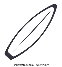 Isolated silhouette of a surfboard, Vector illustration