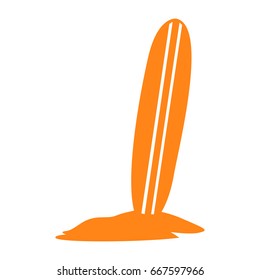 Isolated silhouette of a surfboard, Vector illustration