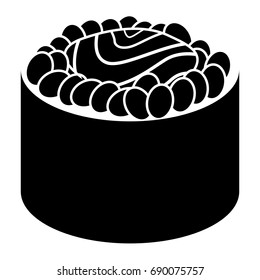 Isolated silhouette of a sushi, Vector illustration