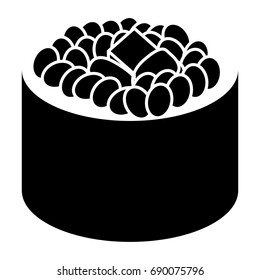 Isolated silhouette of a sushi, Vector illustration