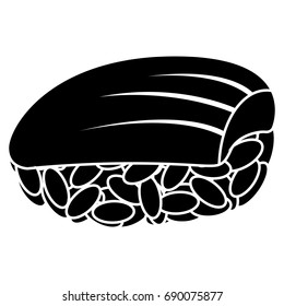 Isolated silhouette of a sushi, Vector illustration