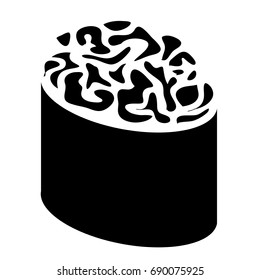 Isolated silhouette of a sushi, Vector illustration