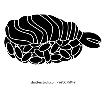 Isolated silhouette of a sushi, Vector illustration