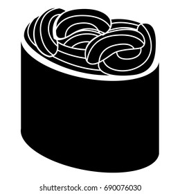 Isolated silhouette of a sushi, Vector illustration