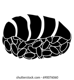 Isolated silhouette of a sushi, Vector illustration