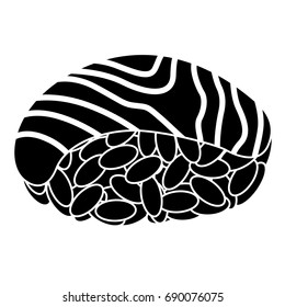 Isolated silhouette of a sushi, Vector illustration