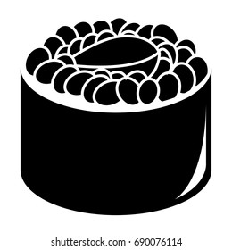 Isolated silhouette of a sushi, Vector illustration