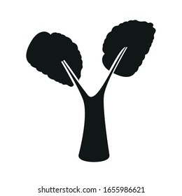 Silueta aislada de un árbol - Ilustración vectorial