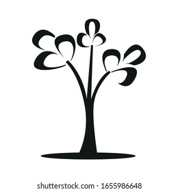 Isolated silhouette of a tree - Vector illustration