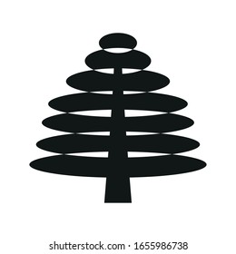 Isolated silhouette of a tree - Vector illustration