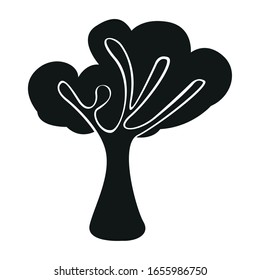 Isolated silhouette of a tree - Vector illustration
