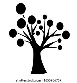 Isolated silhouette of a tree - Vector illustration