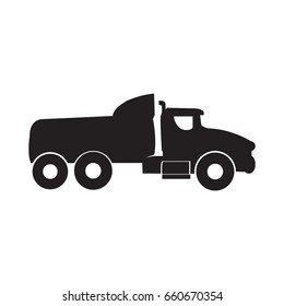 Isolated silhouette of a truck toy, Vector illustration